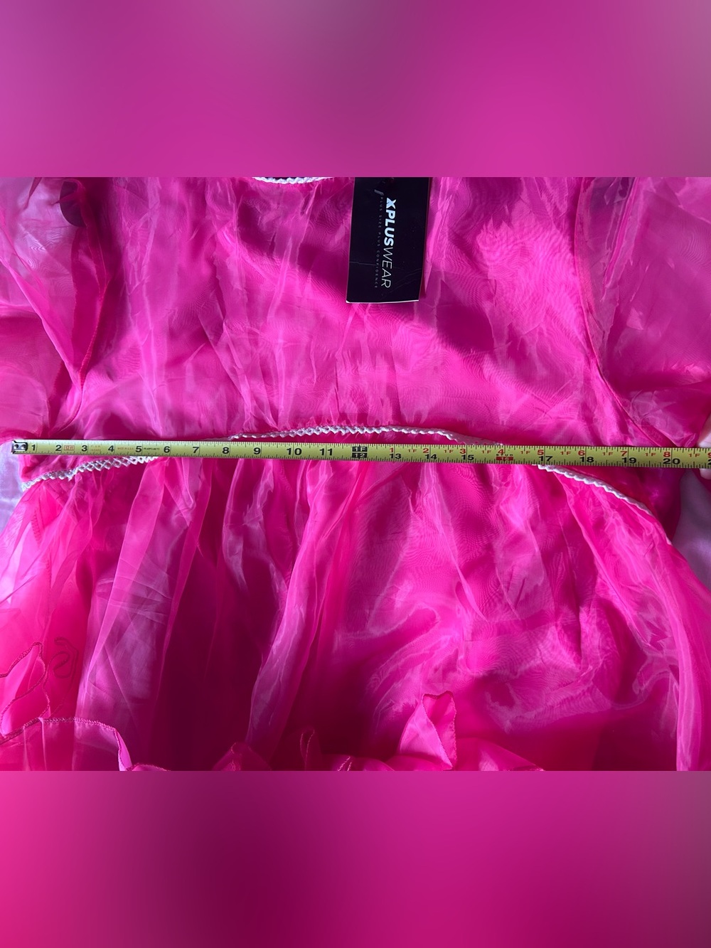 Xpluswear Hot Pink Ruffled Tulle mini dress - Picture 11 of 11